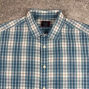 UNTUCKit Dress Shirt Mens Large Slim Fit Wrinkle Free Plaid Cotton Button Up